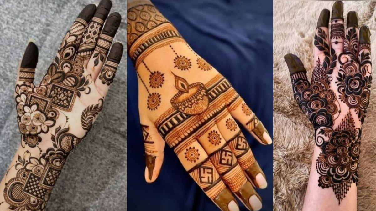 stylish leg mehndi design