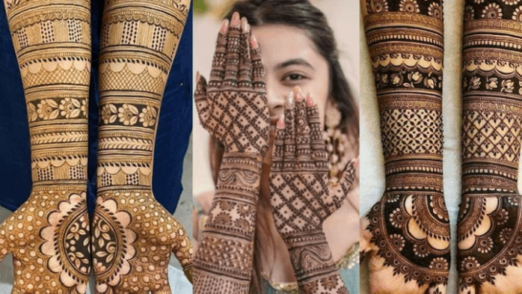 stylish leg mehndi design