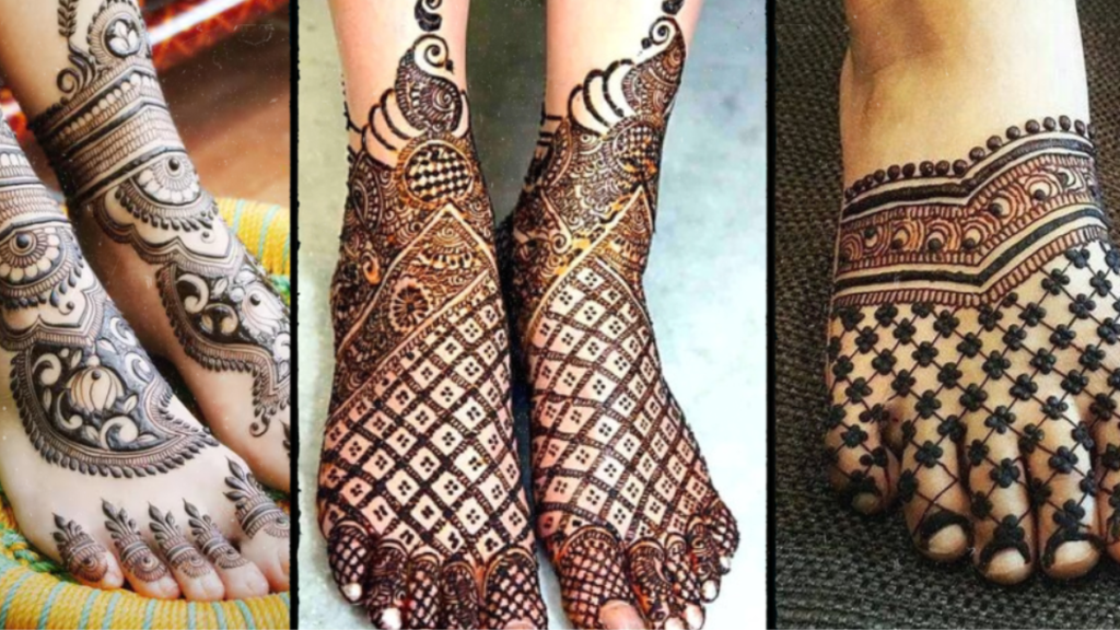 stylish leg mehndi design