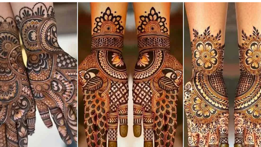 stylish leg mehndi design