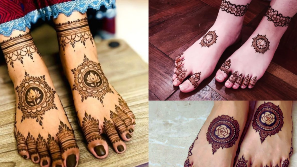 stylish leg mehndi design