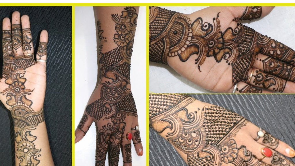 stylish leg mehndi design